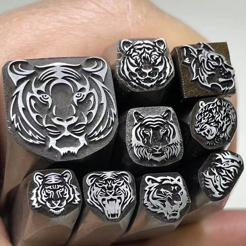 Leatherwork Punching Tool - Tiger Head Design Metal Punch Jewelry