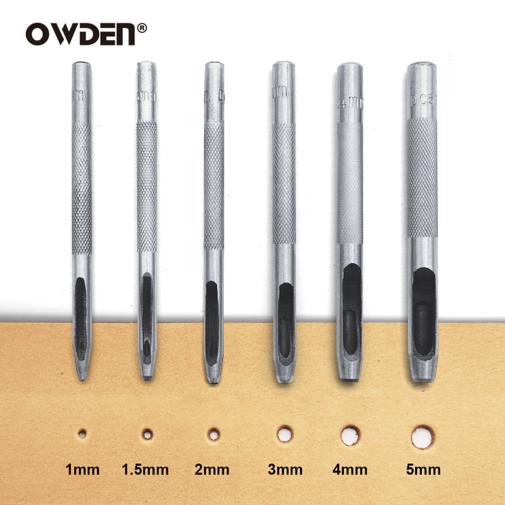 Rivet Setter Tool - 6pcs Leather Hole Punching Tools Steel