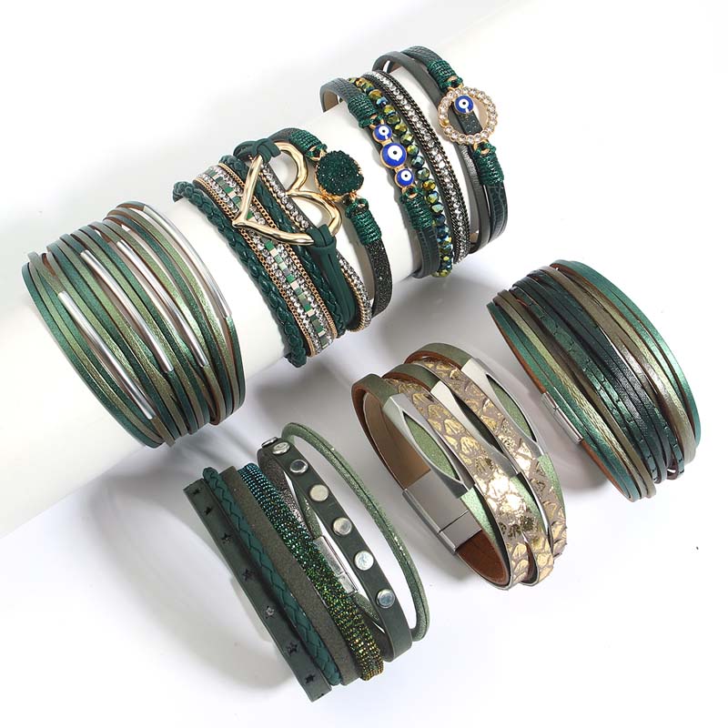 Amorcome Bohemia Evil Eye Hear - Leatherwork Rings review and price
