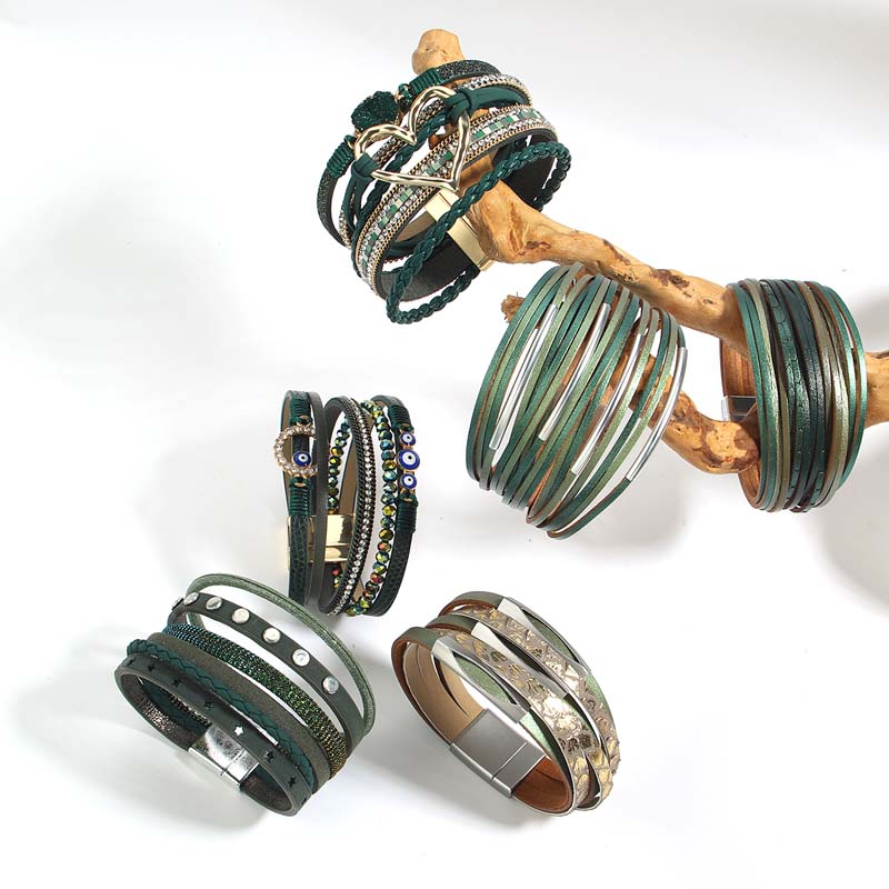 Amorcome Bohemia Evil Eye Hear - Leatherwork Rings review and price
