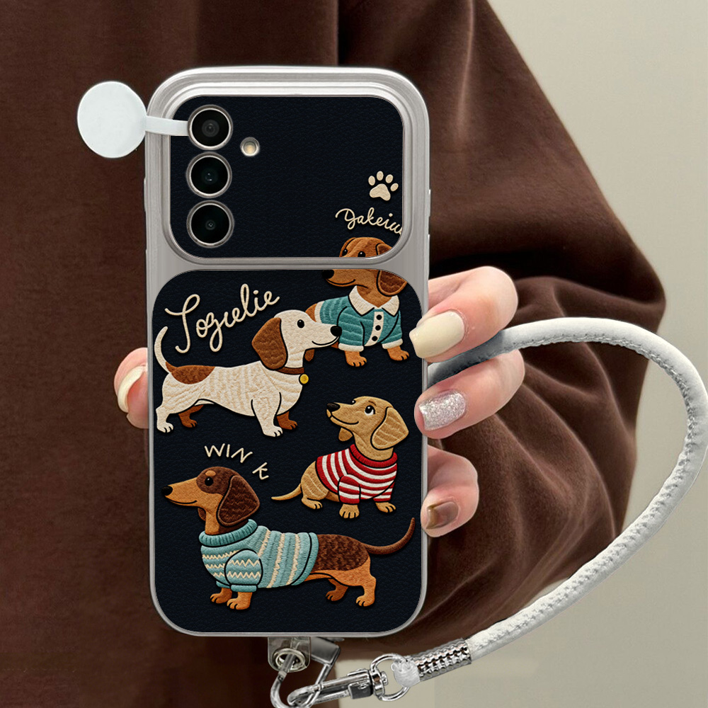 Cartoon Dachshund Phone Case F - Leatherwork Drawing review and price