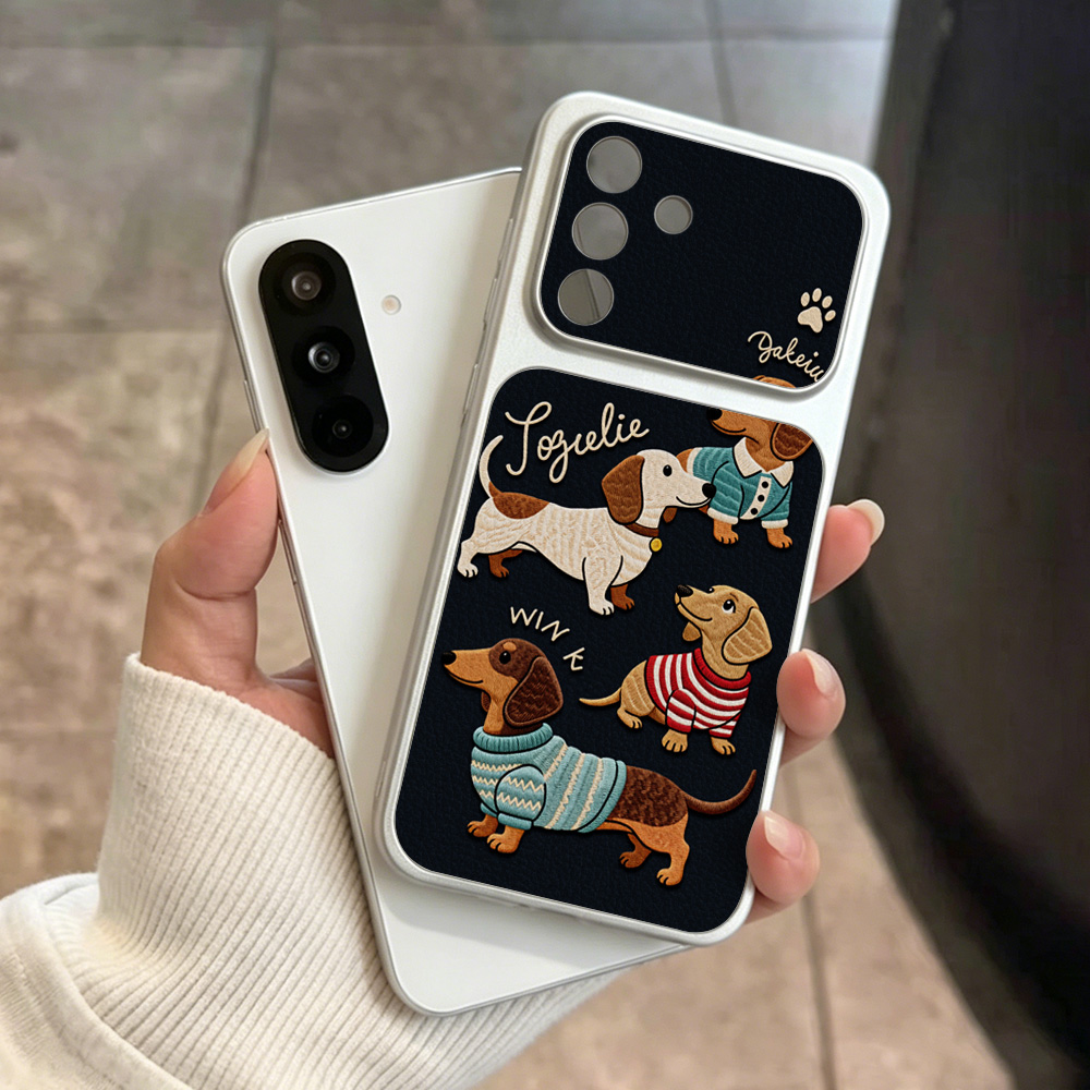 Cartoon Dachshund Phone Case F - Leatherwork Drawing review and price