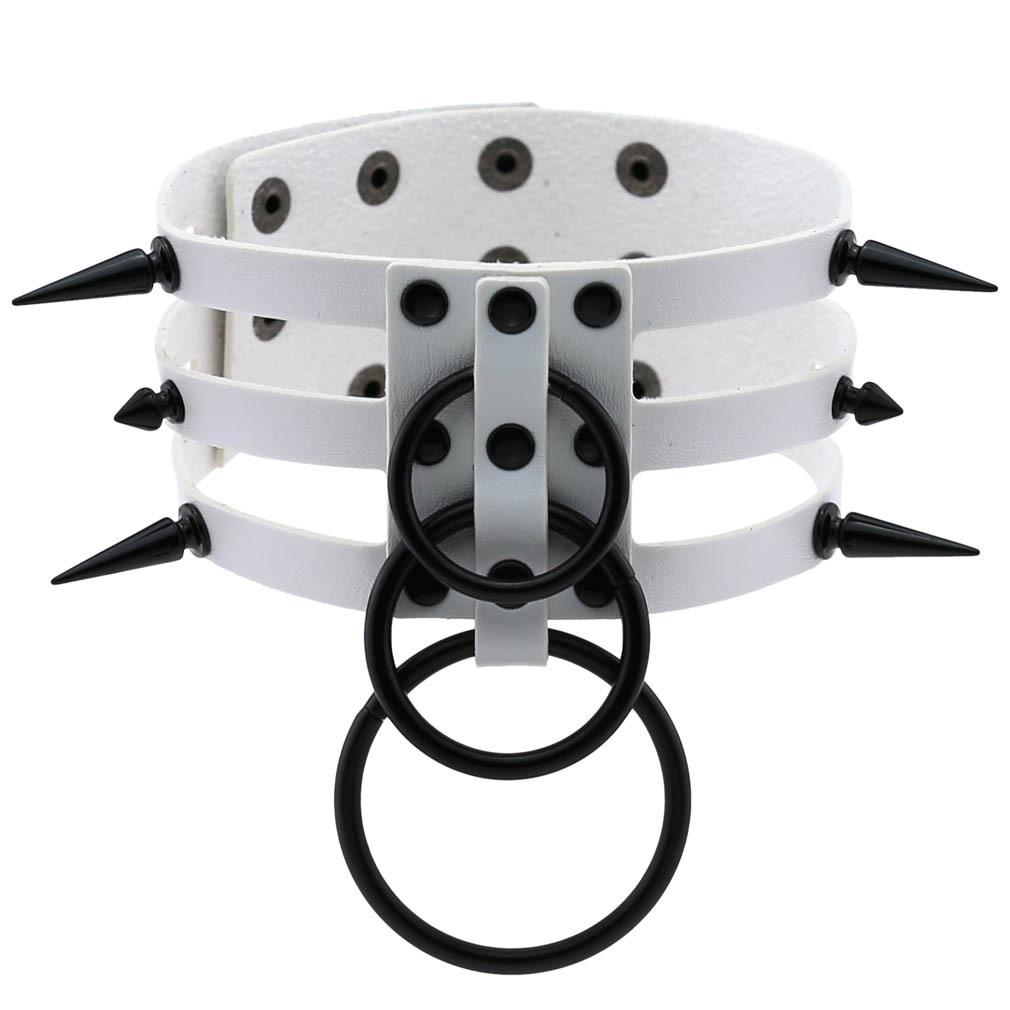 Fashion Women Men Black Rivet  - Leatherwork Rings review and price