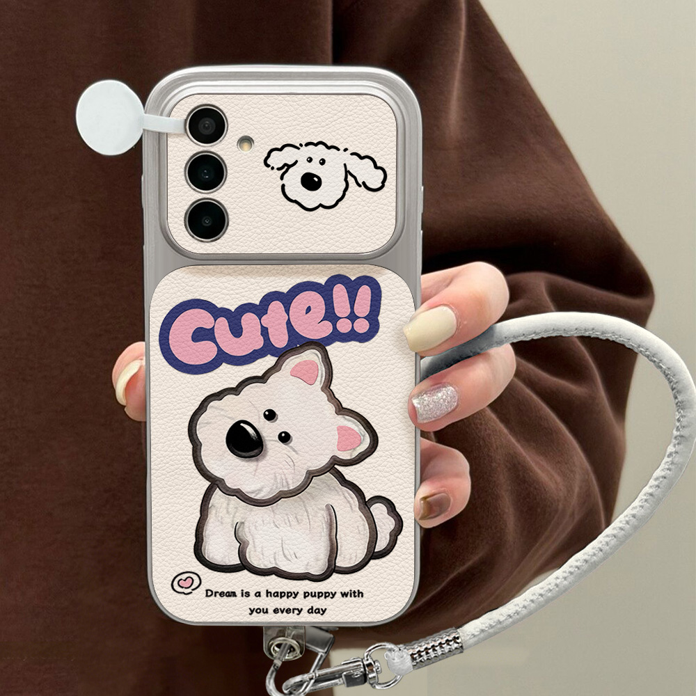 Cute Cartoon Dog Lanyard Phone - Leatherwork Drawing review and price