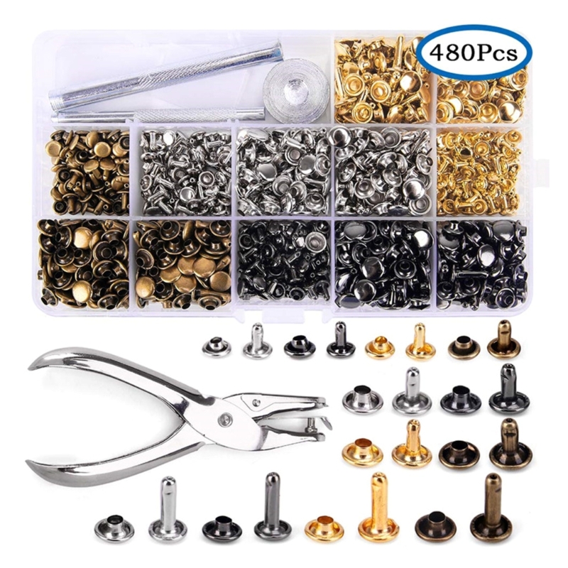 180Sets Leather Rivets 6mm/8mm - Rivet Setter Tool review and price