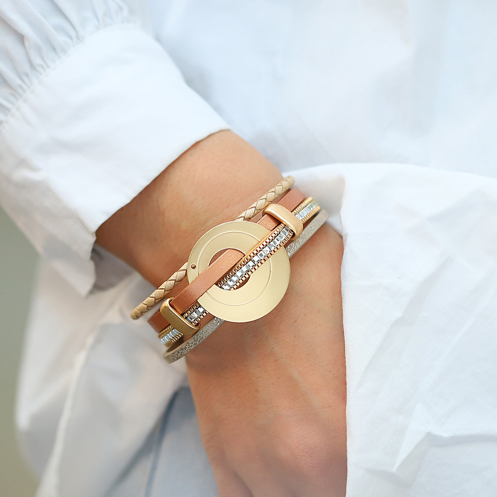 ALLYES Trendy Hollow Circle Le - Leatherwork Rings review and price
