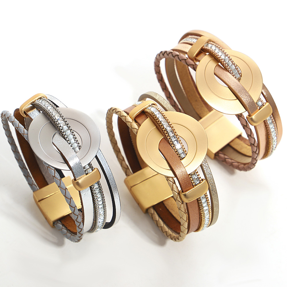 ALLYES Trendy Hollow Circle Le - Leatherwork Rings review and price