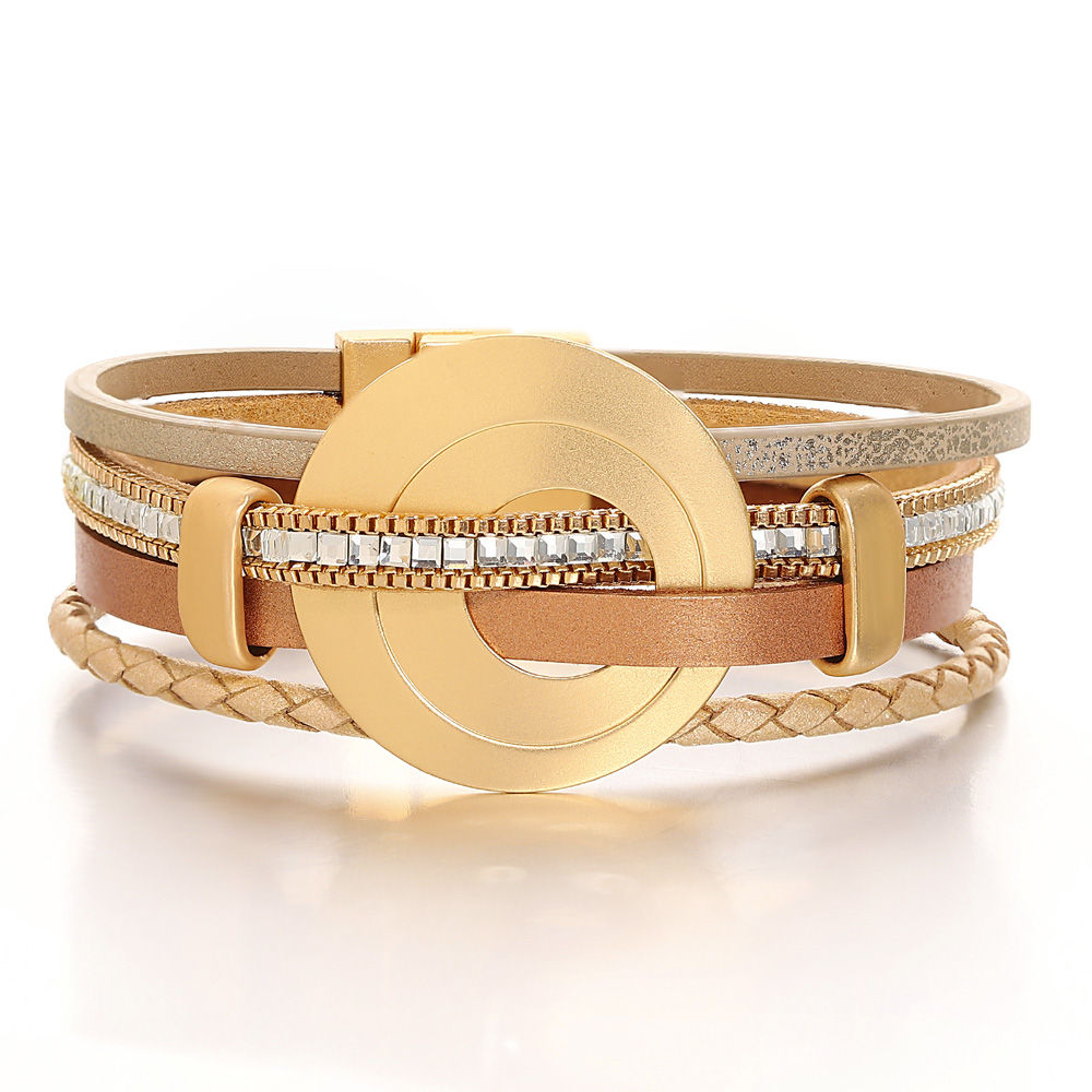 ALLYES Trendy Hollow Circle Le - Leatherwork Rings review and price