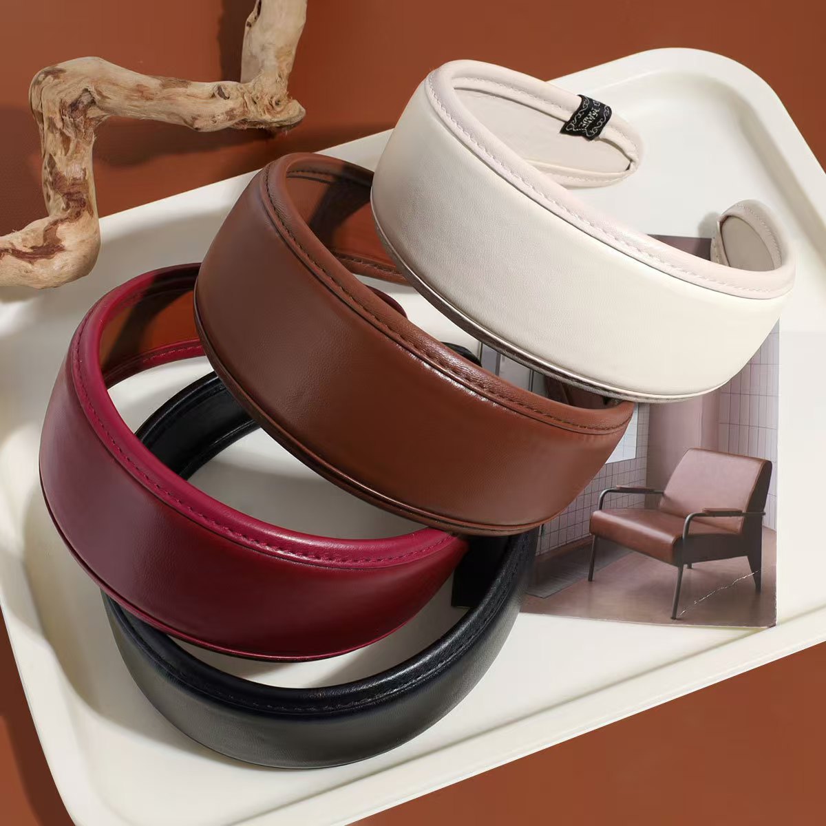 Retro Leather Headband for Wom - Leatherwork Rings review and price
